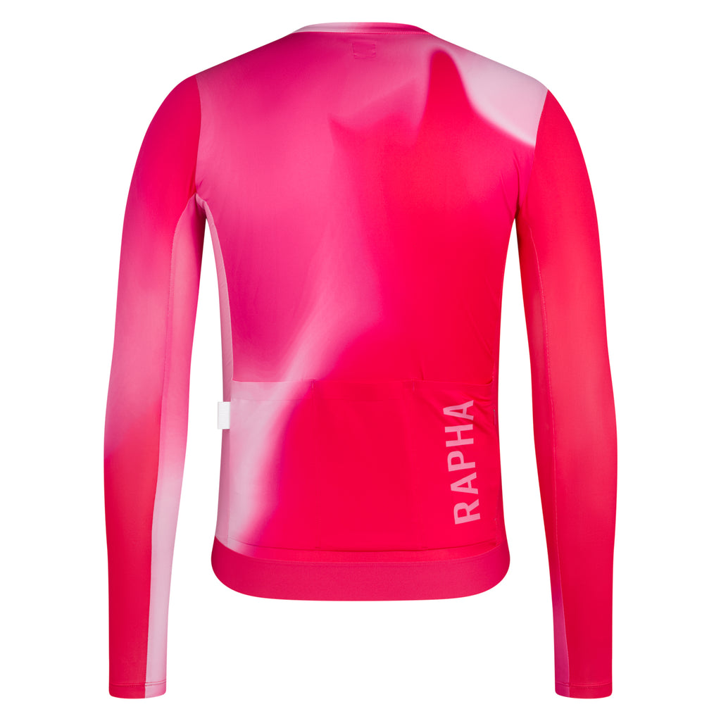 Men's Pro Team Long Sleeve Lightweight Jersey III - Surface Print - Pink