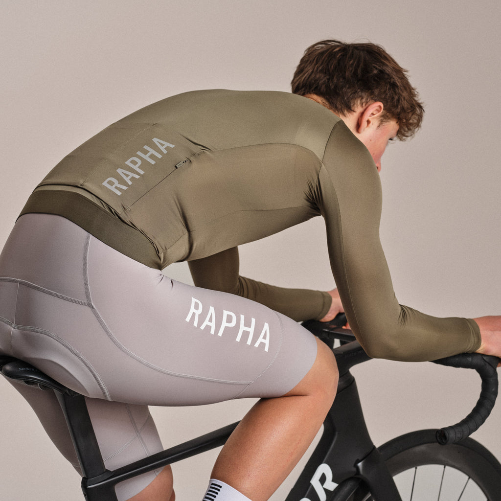 Men's Pro Team Long Sleeve Lightweight Jersey III - Moss Green/Smoky Silver