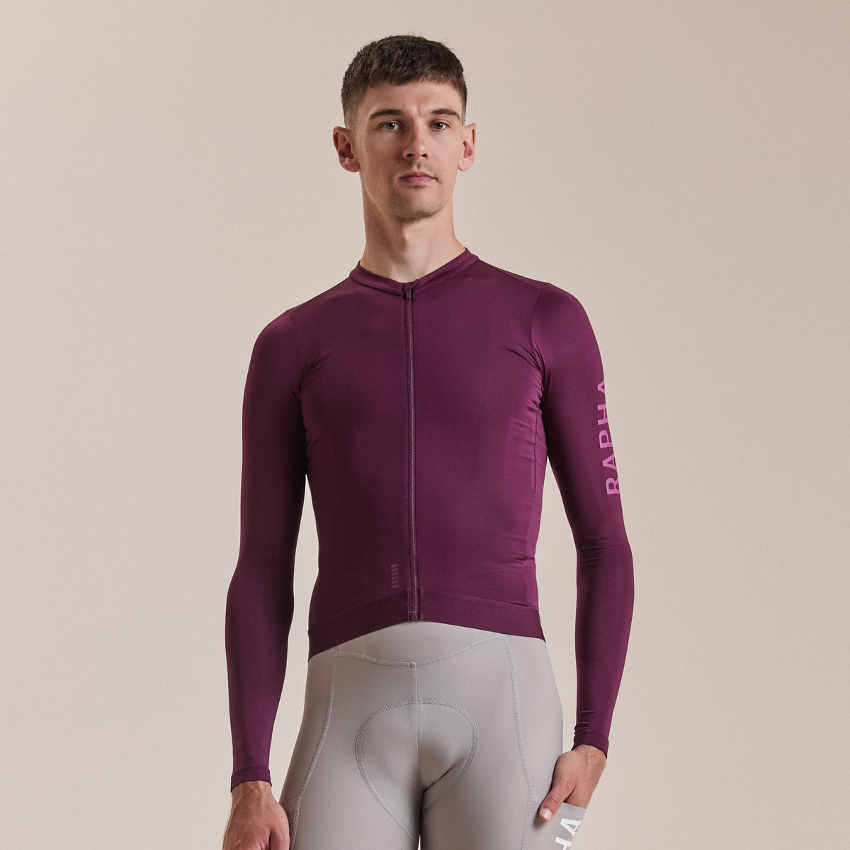 Men's Pro Team Long Sleeve Lightweight Jersey III - Plum/Deep Magenta