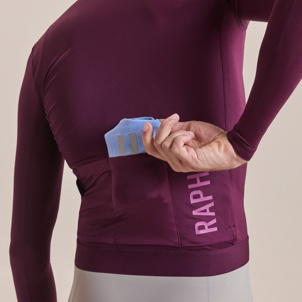 Men's Pro Team Long Sleeve Lightweight Jersey III - Plum/Deep Magenta