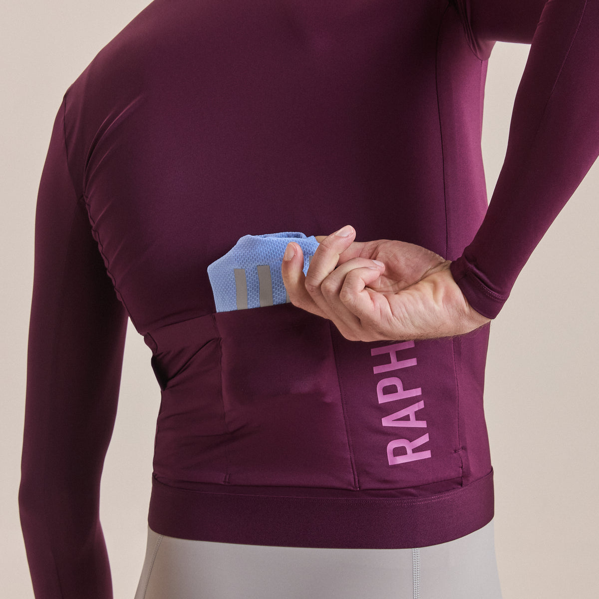 Men's Pro Team Long Sleeve Lightweight Jersey III - Plum/Deep Magenta