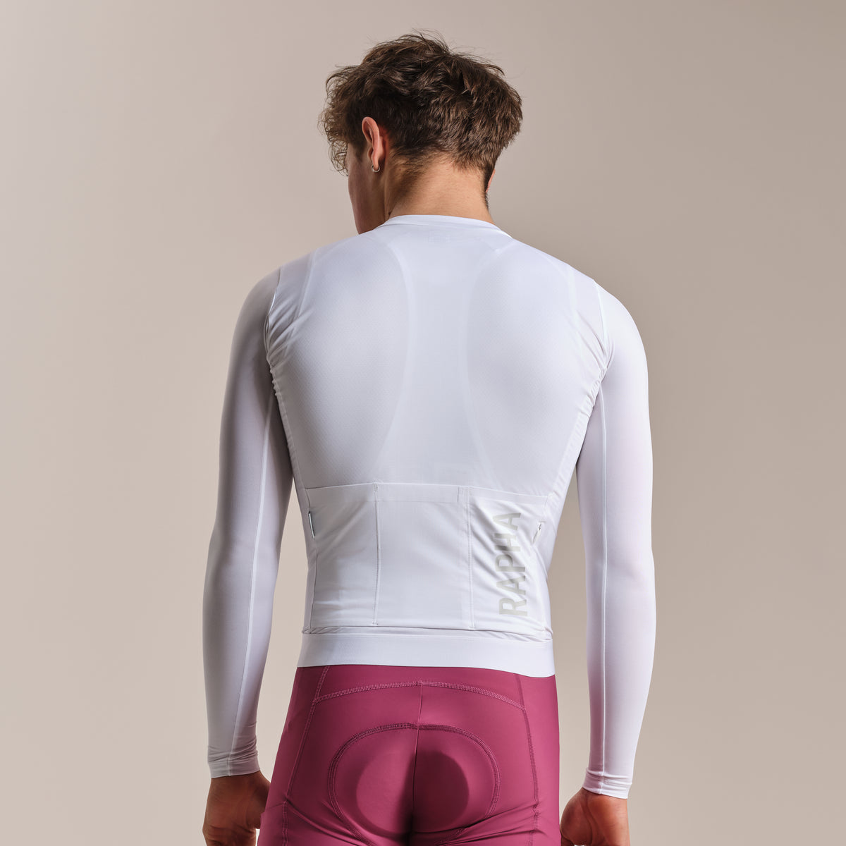 Men's Pro Team Long Sleeve Lightweight Jersey III - White/Silver