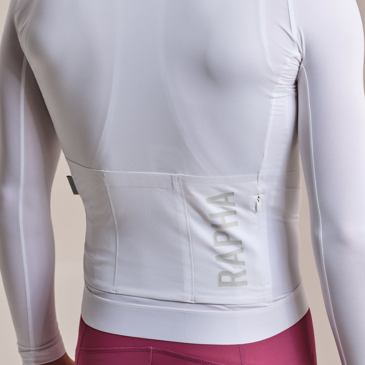 Men's Pro Team Long Sleeve Lightweight Jersey III - White/Silver