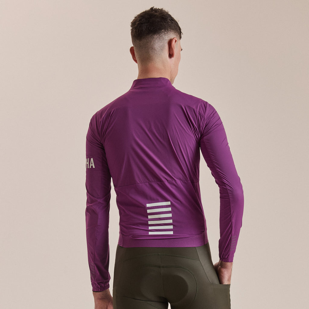 Men's Pro Team Lightweight Wind Jacket II - Deep Magenta/White