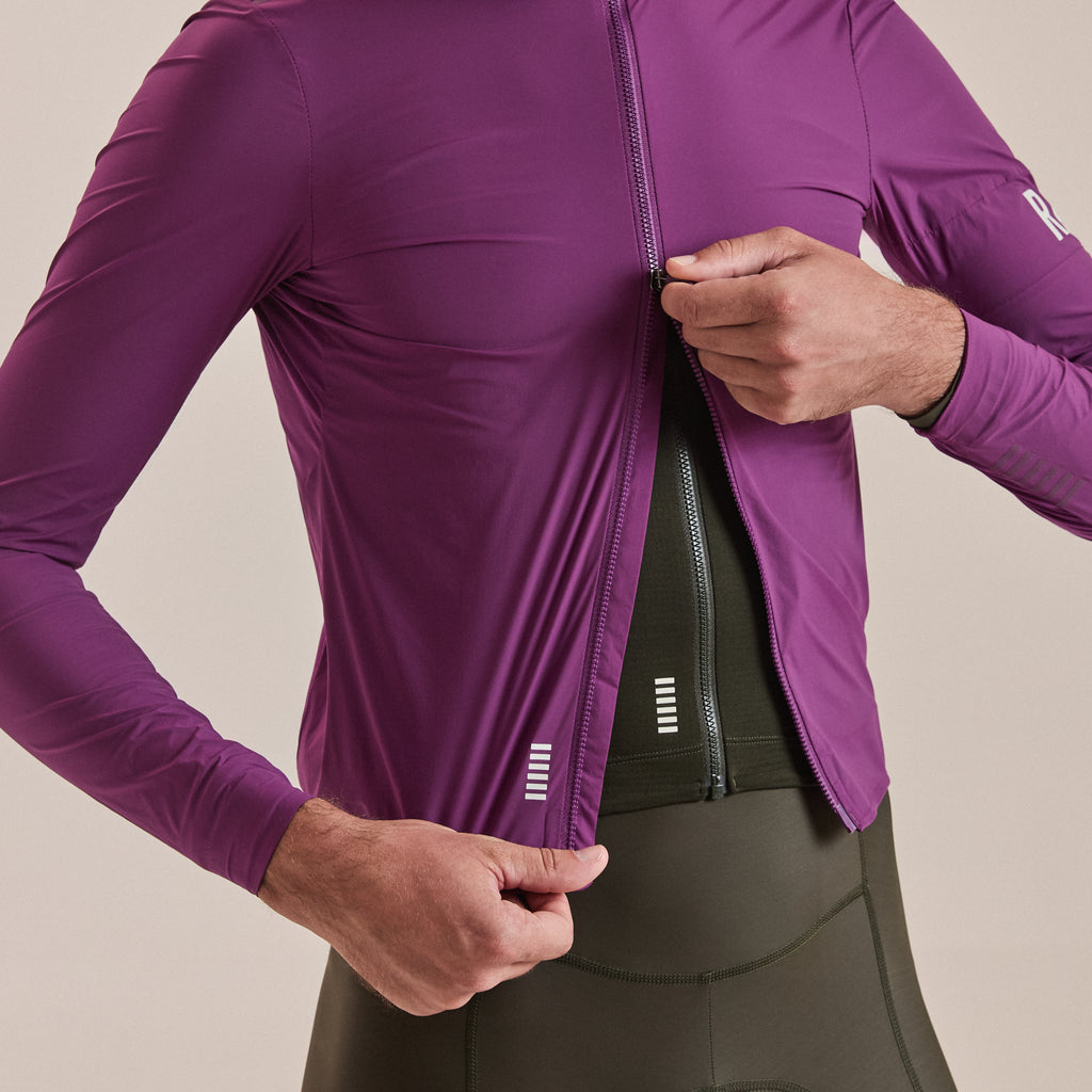 Men's Pro Team Lightweight Wind Jacket II - Deep Magenta/White