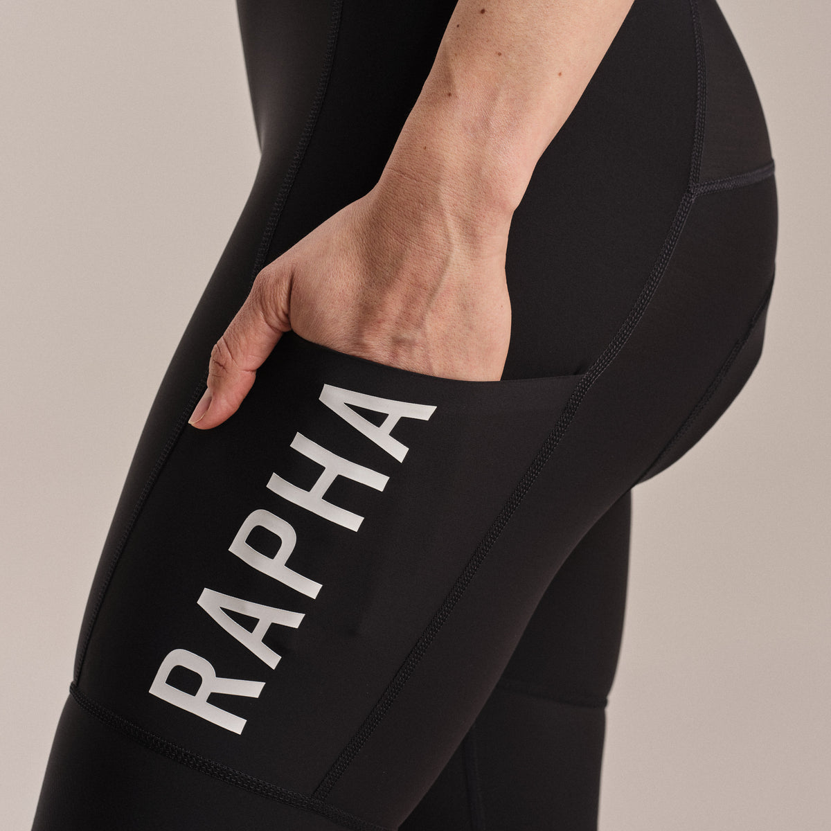 Women's Pro Team Cargo Bib Shorts - Regular - Black/White