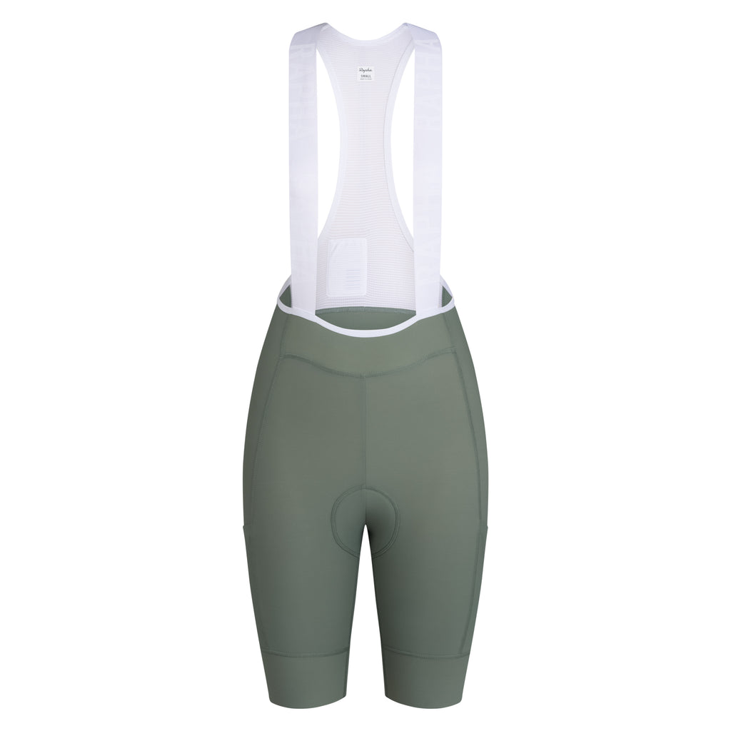 Women's Pro Team Cargo Bib Shorts - Regular - Laurel/White
