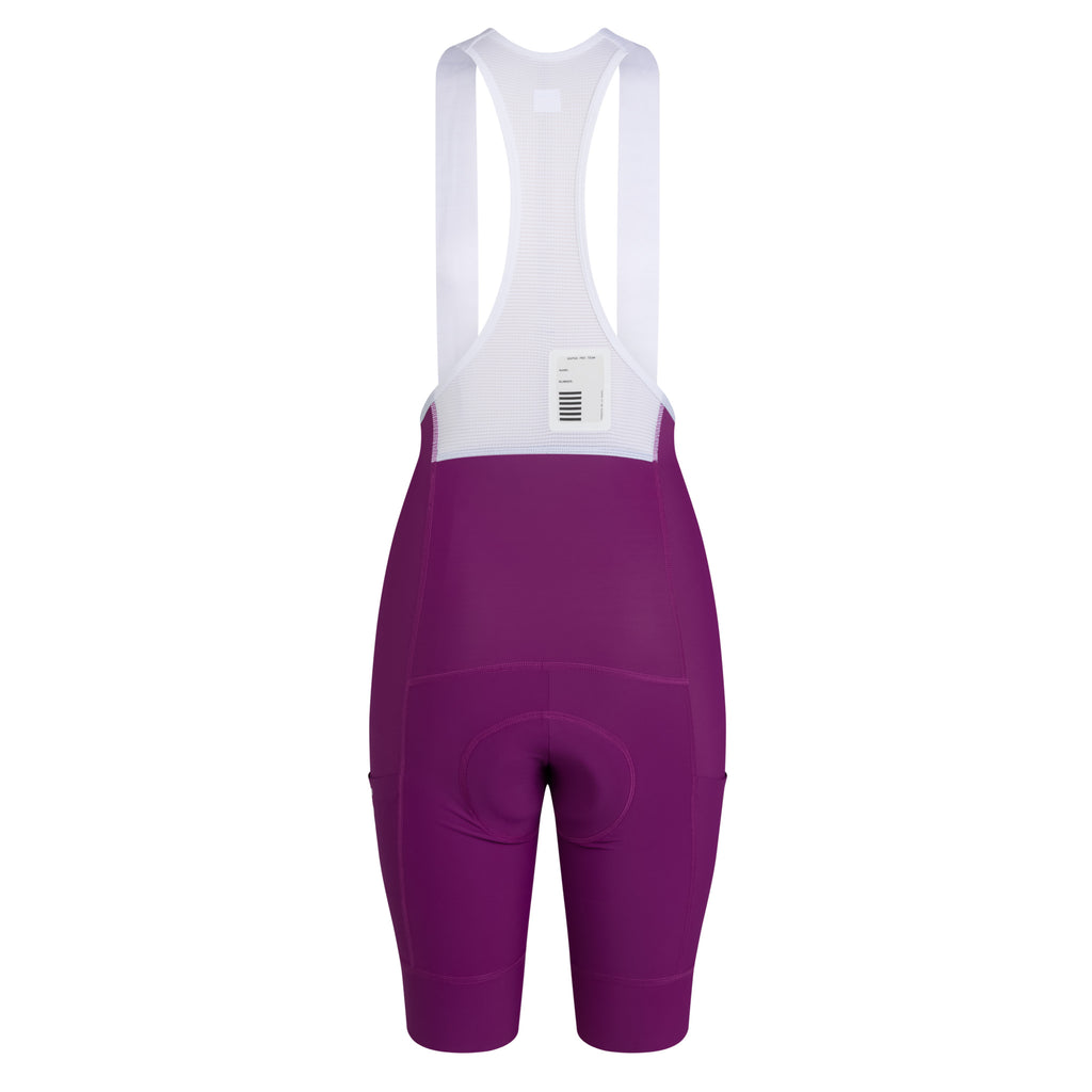 Women's Pro Team Cargo Bib Shorts - Regular - Deep Magenta/White