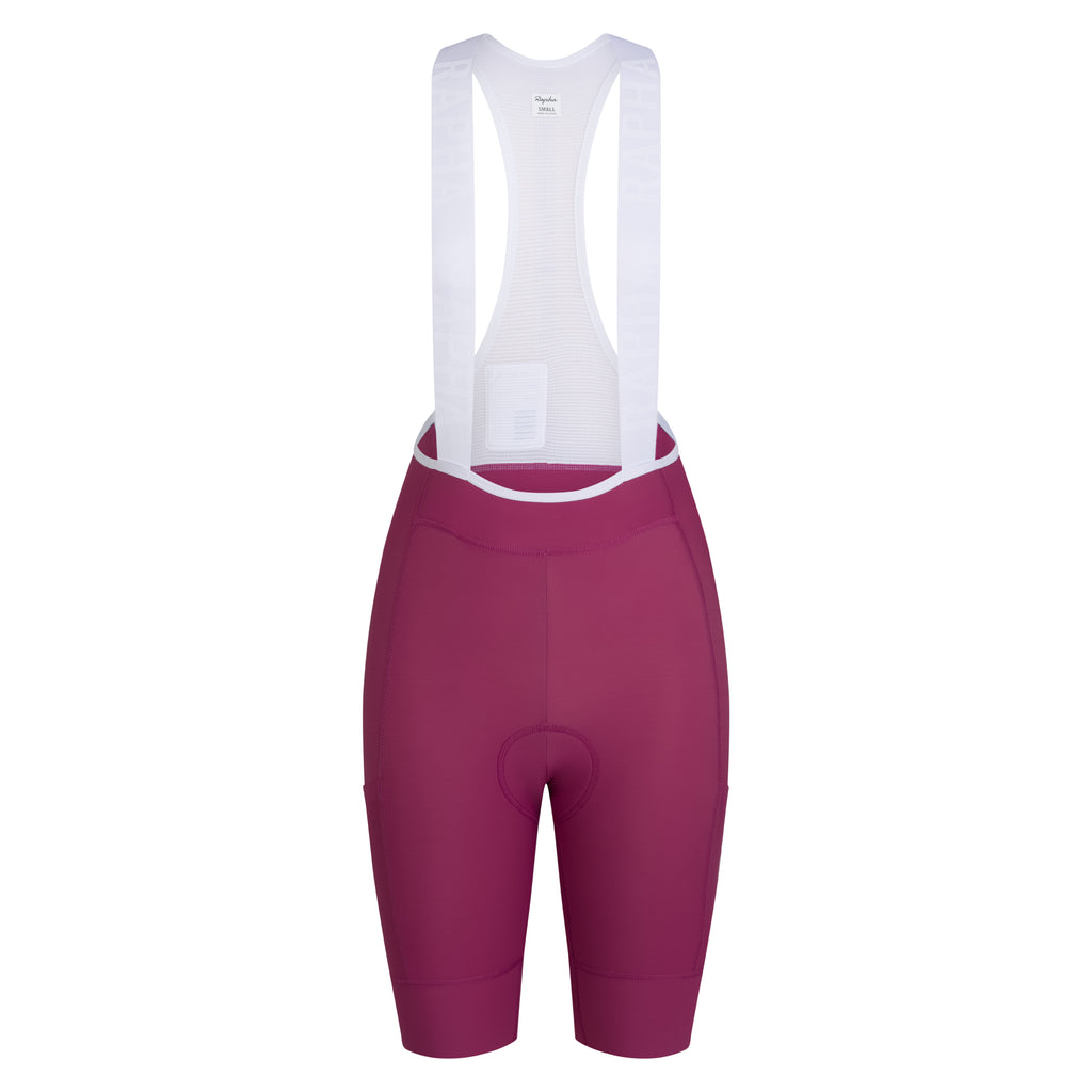Women's Pro Team Cargo Bib Shorts - Regular - Raspberry/White