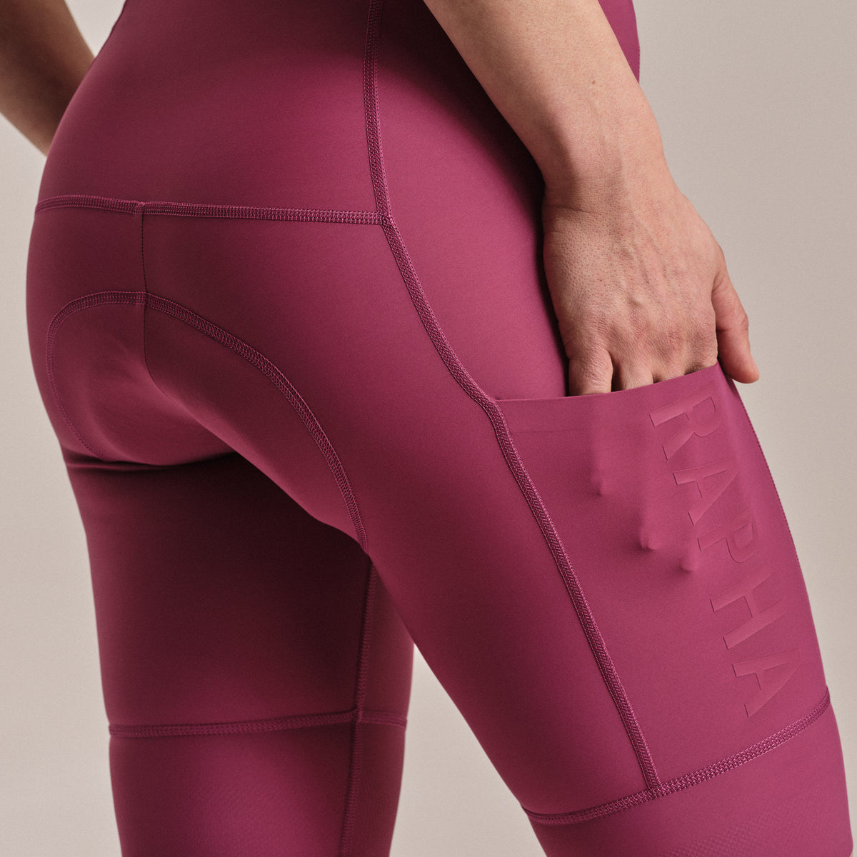 Women's Pro Team Cargo Bib Shorts - Regular - Raspberry/White