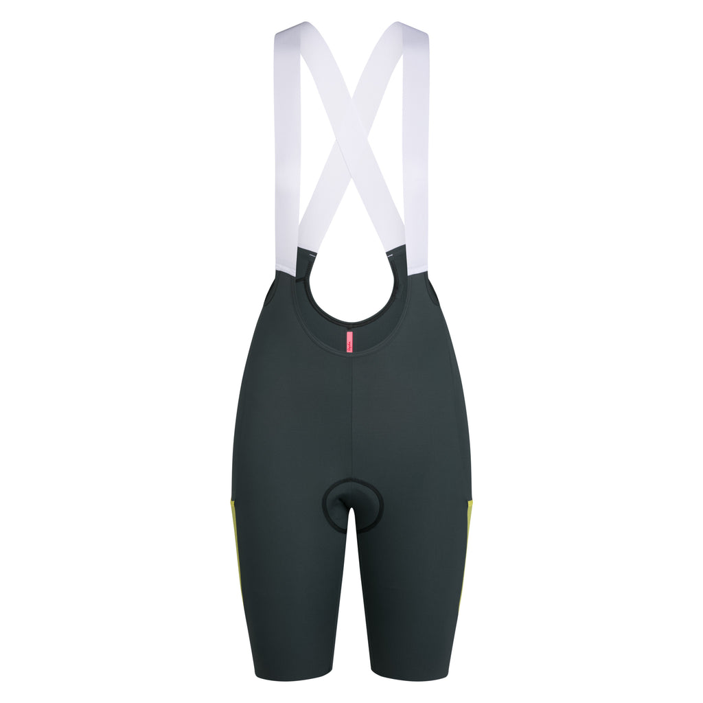 Women's Brevet Cargo Bib Shorts III - Dark Forest/White