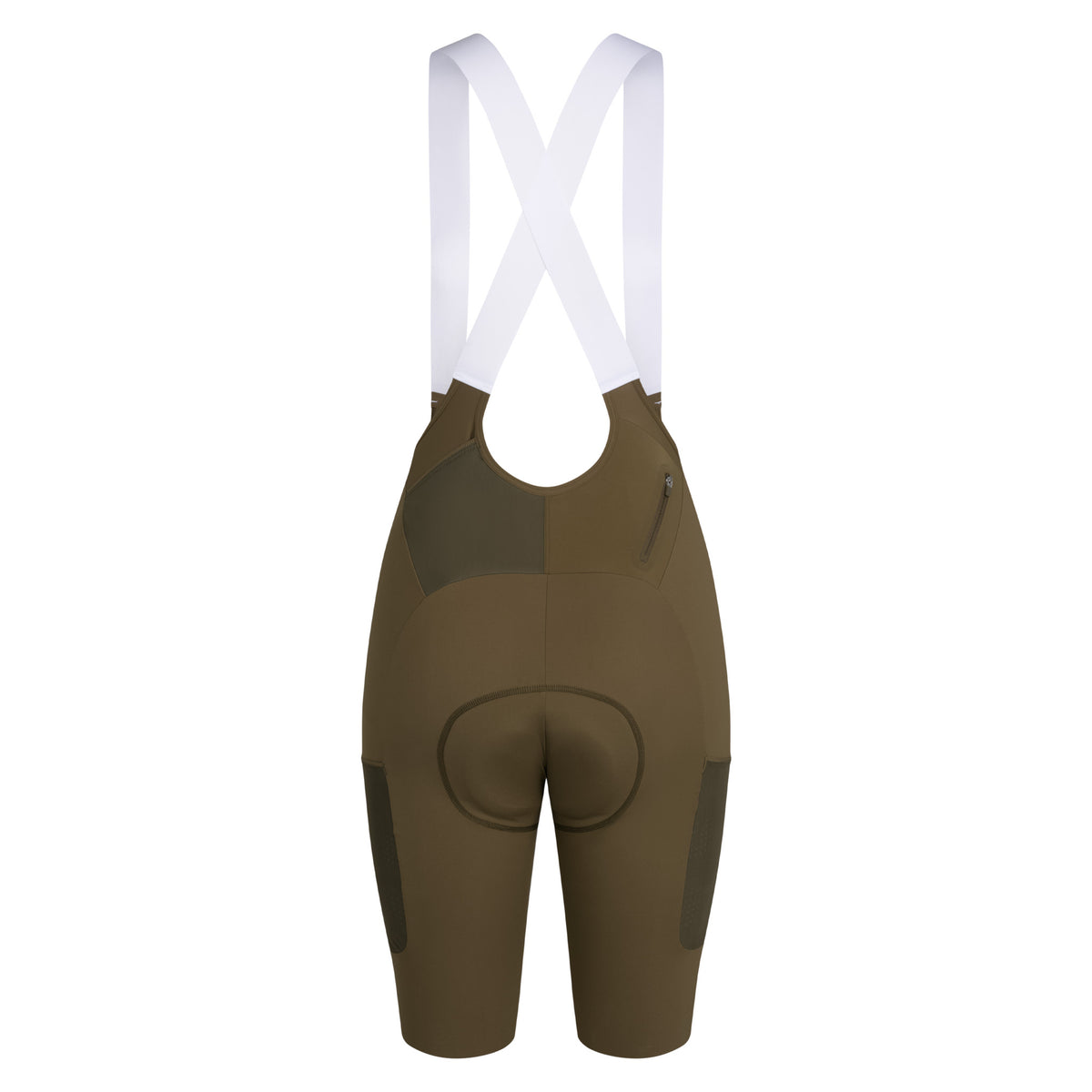 Women's Brevet Cargo Bib Shorts III - Dark Olive/White