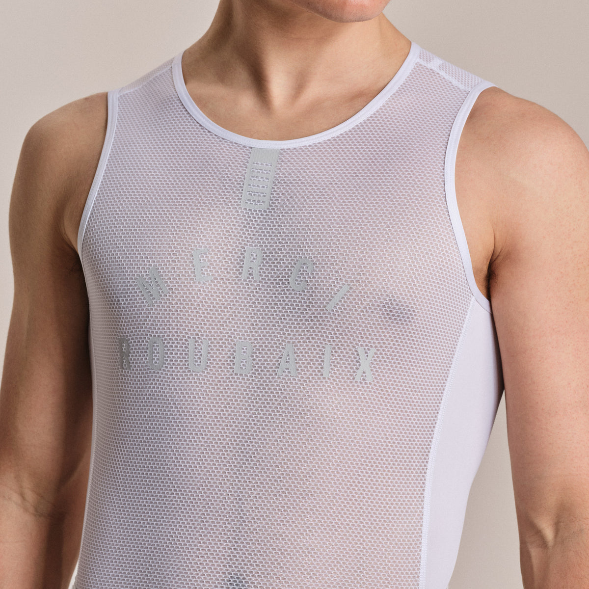 Men's Pro Team Sleeveless Race Base Layer - White/White