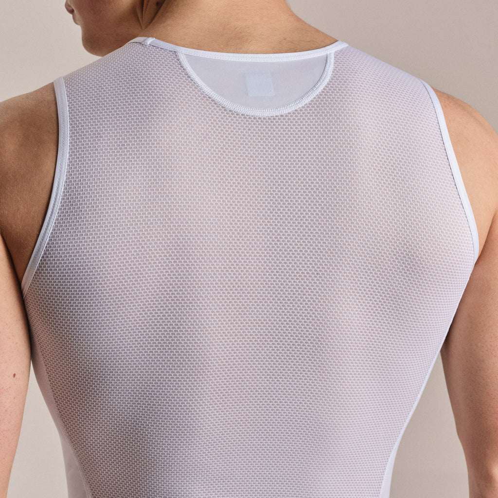 Men's Pro Team Sleeveless Race Base Layer - White/White