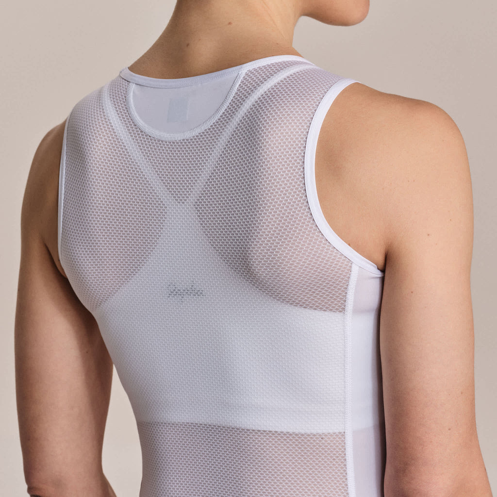 Women's Pro Team Sleeveless Race Base Layer - White/White
