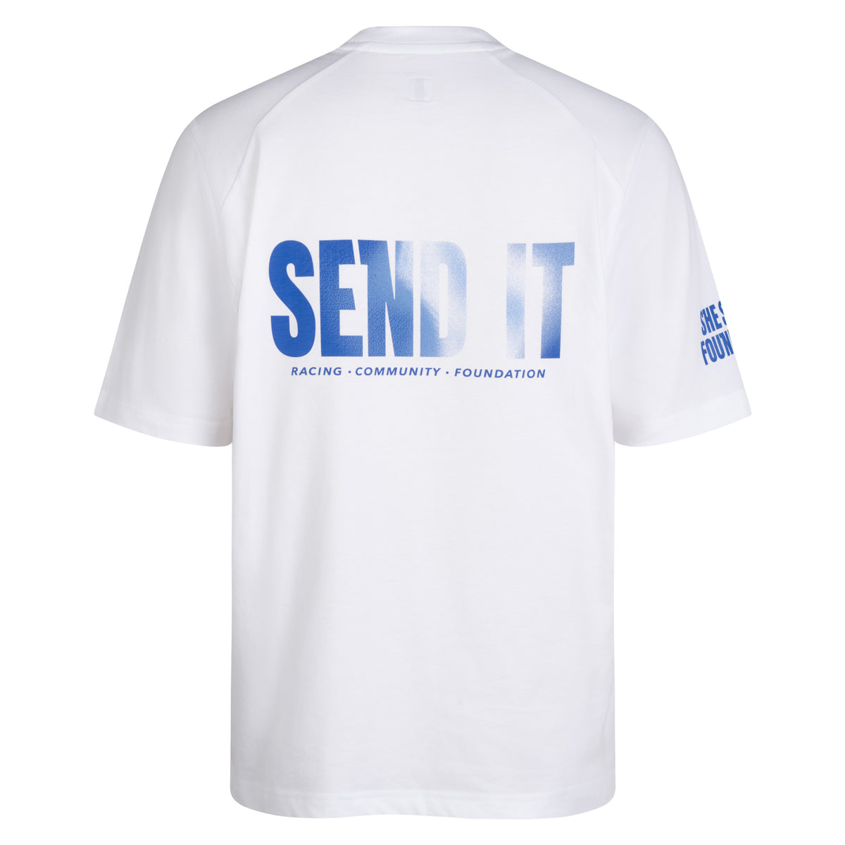 Kate Courtney Short Sleeve Cotton T-Shirt - White/Fossil Blue