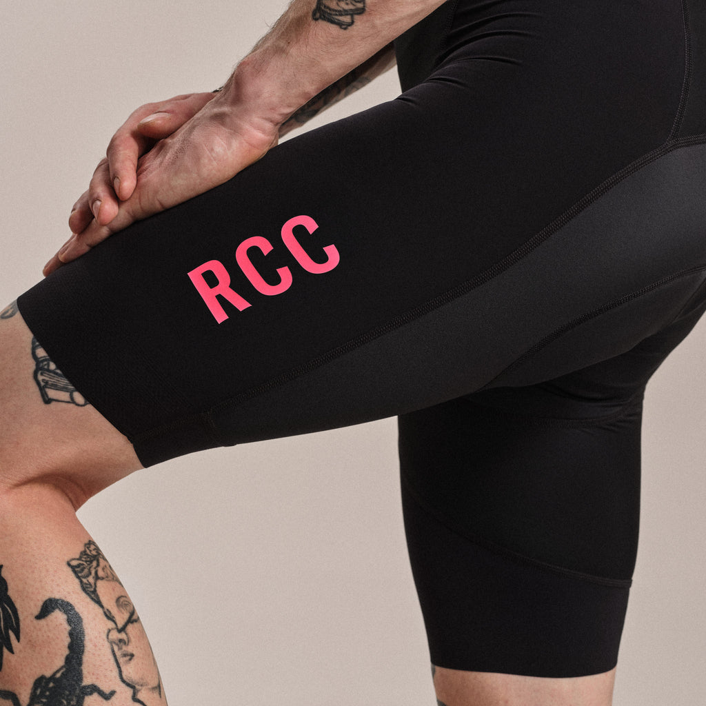 Men's RCC Pro Team Bib Shorts III - Black/High-Vis Pink