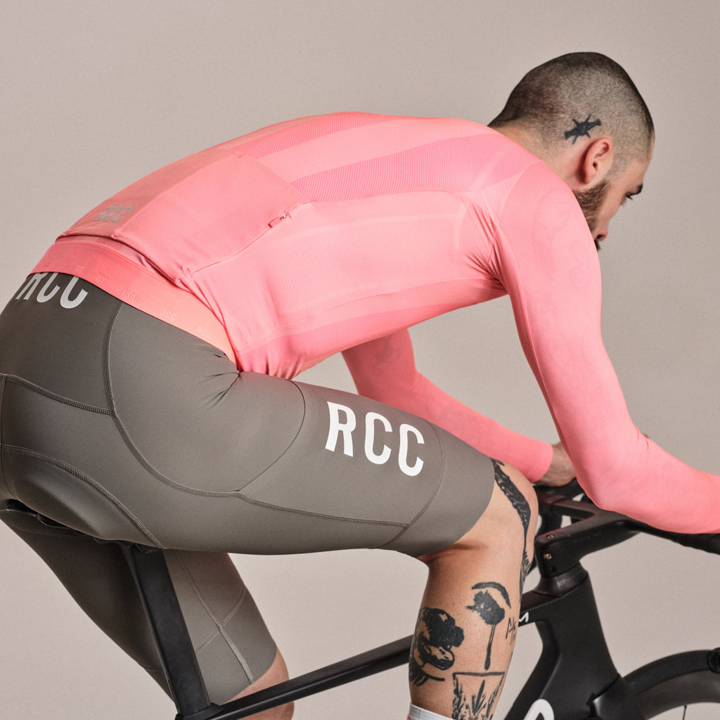 Men's RCC Pro Team Long Sleeve Lightweight Jersey - Light Pink/High-Vis Pink