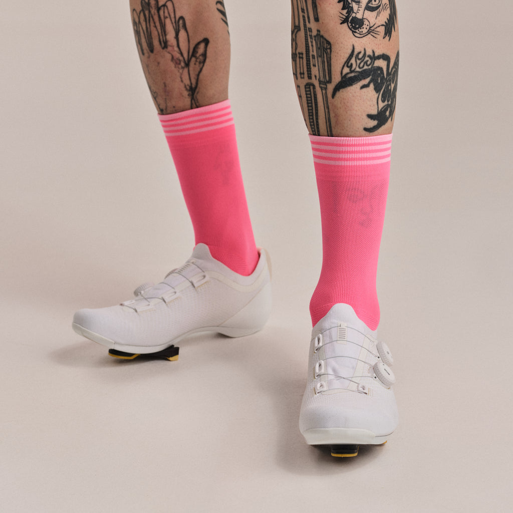 RCC Pro Team Socks - Regular - High-Vis Pink/Fog