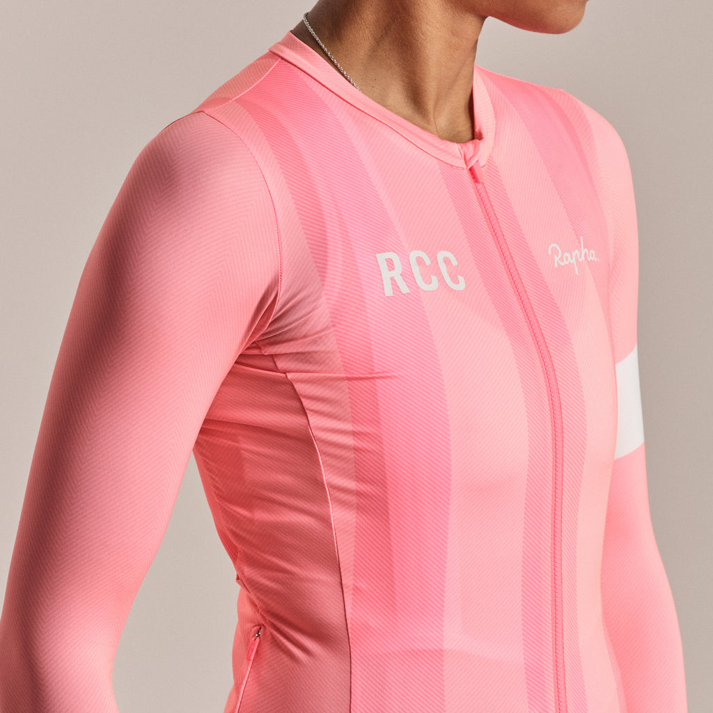 Women's RCC Pro Team Long Sleeve LW Jersey - Light Pink/High-Vis Pink