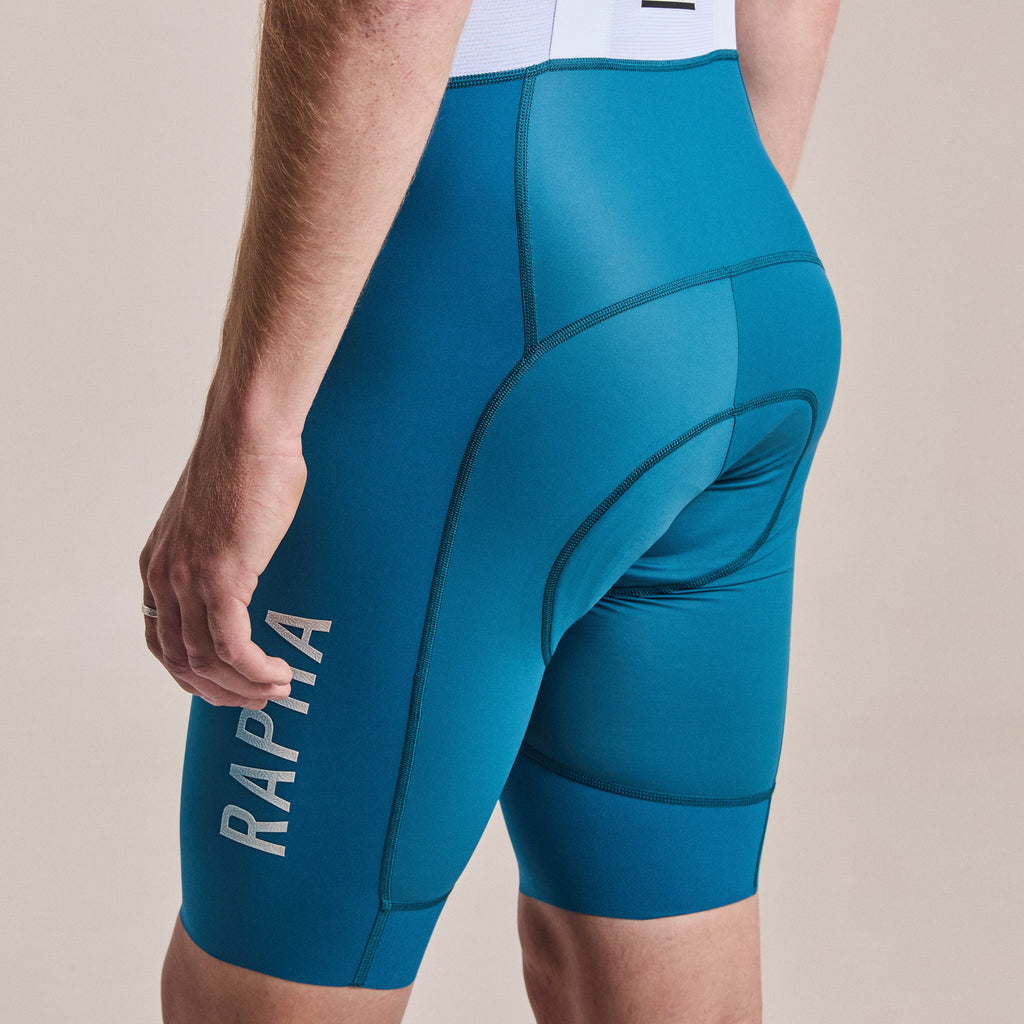 Men's Pro Team Bib Shorts - Reaction-diffusion - Slate Blue/White