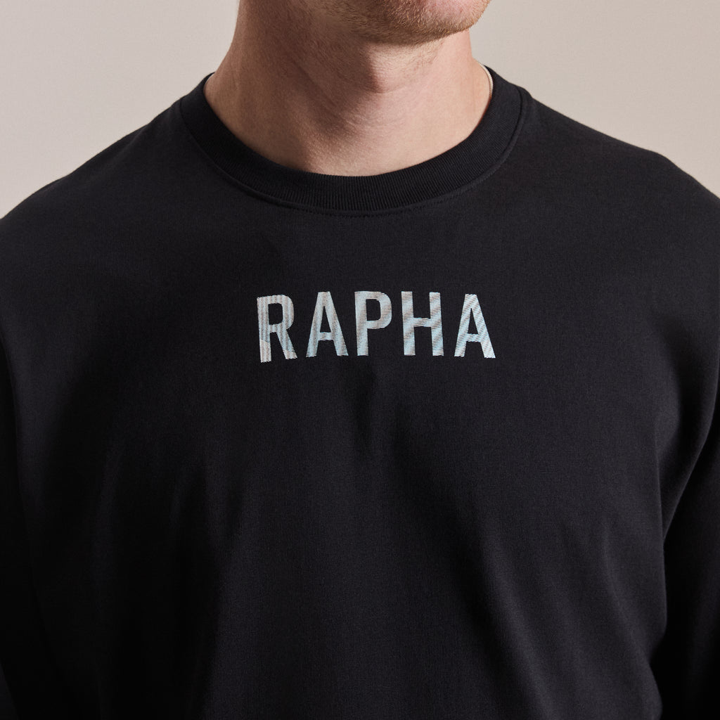 Long Sleeve T-Shirt - Reaction-diffusion - Black/Peach