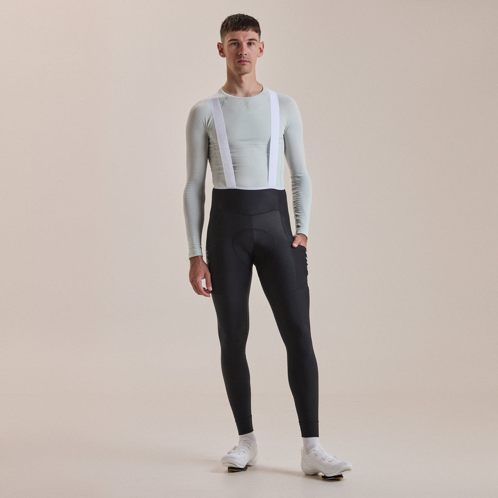 Men's Pro Team Lightweight Cargo Tights - Black/White