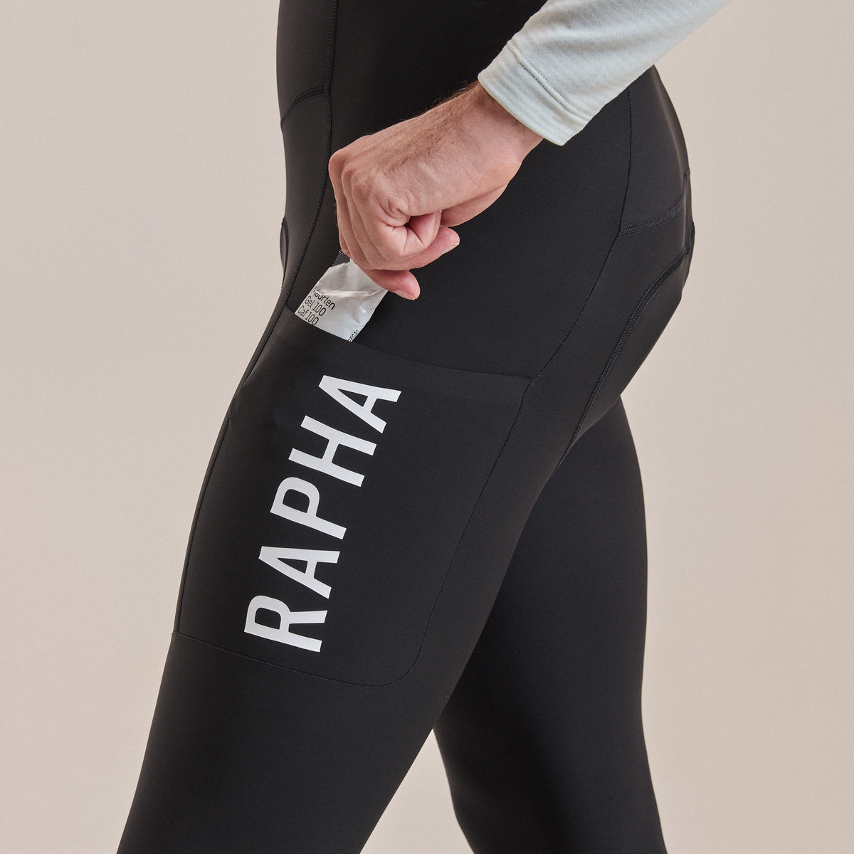 Men's Pro Team Lightweight Cargo Tights - Black/White