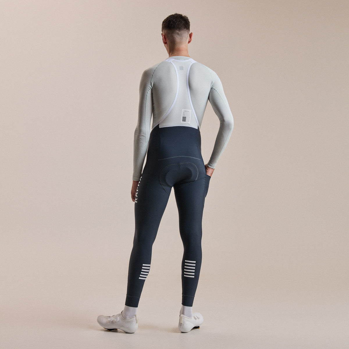 Men's Pro Team Lightweight Cargo Tights - Carbon/White