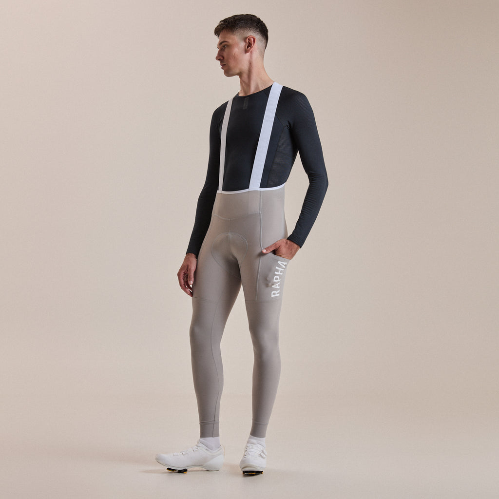 Men's Pro Team Lightweight Cargo Tights - Smoky Silver/White