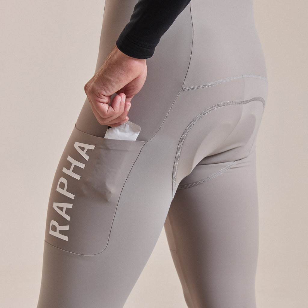 Men's Pro Team Lightweight Cargo Tights - Smoky Silver/White
