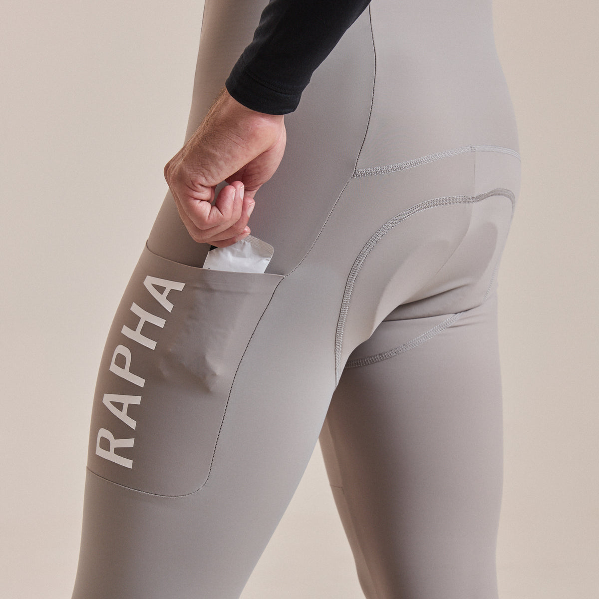 Men's Pro Team Lightweight Cargo Tights - Smoky Silver/White