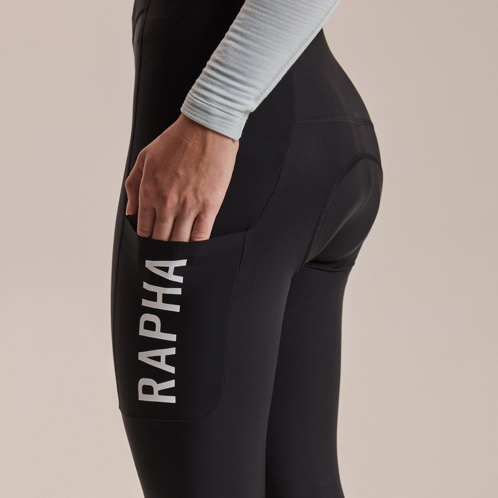 Women's Pro Team Lightweight Cargo Tights - Black/White