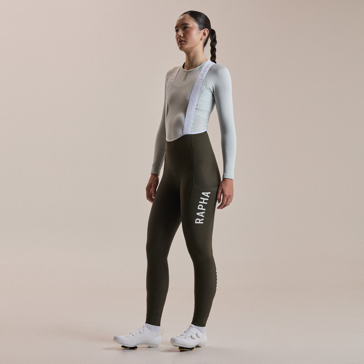 Women's Pro Team Lightweight Cargo Tights - Bottle Green/White