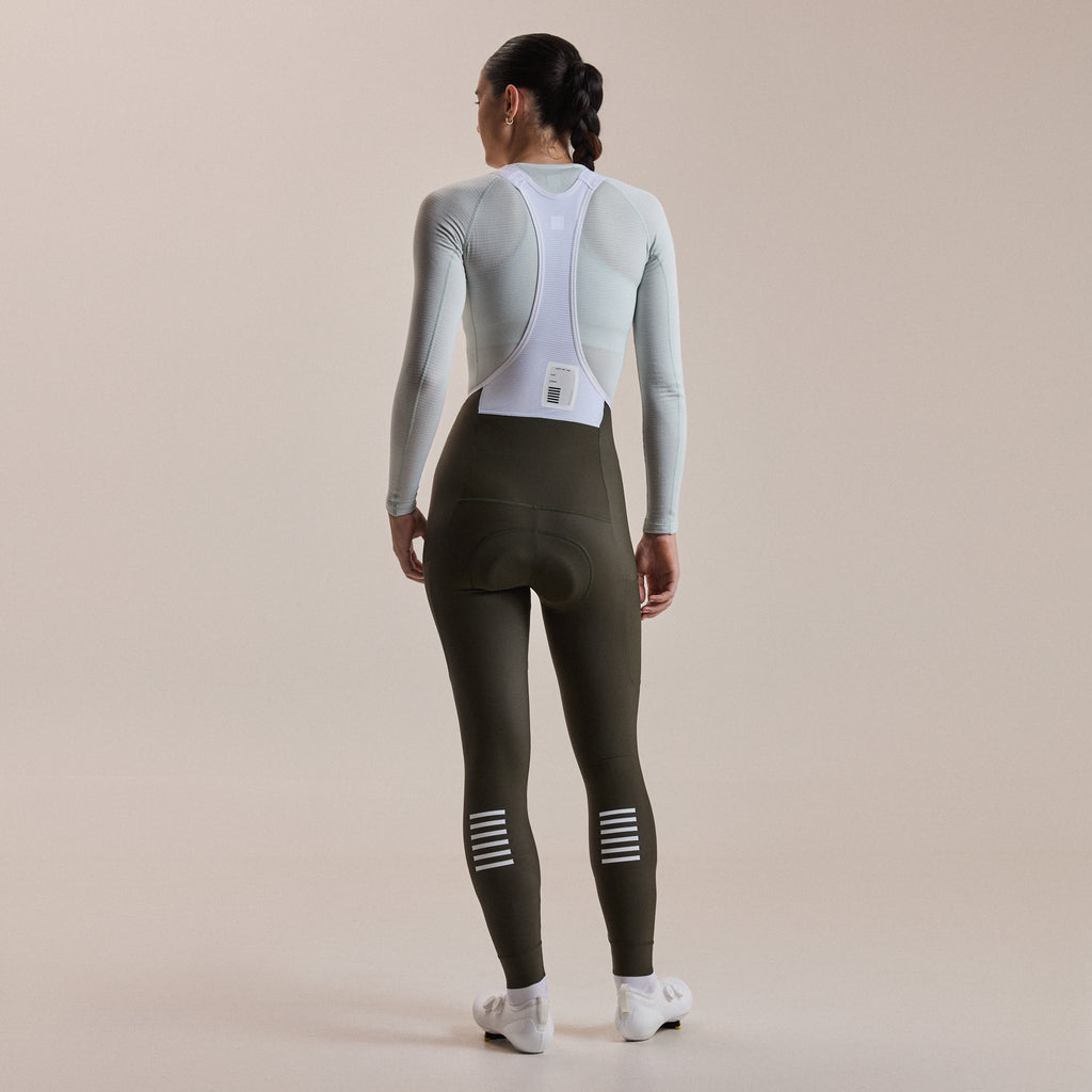 Women's Pro Team Lightweight Cargo Tights - Bottle Green/White