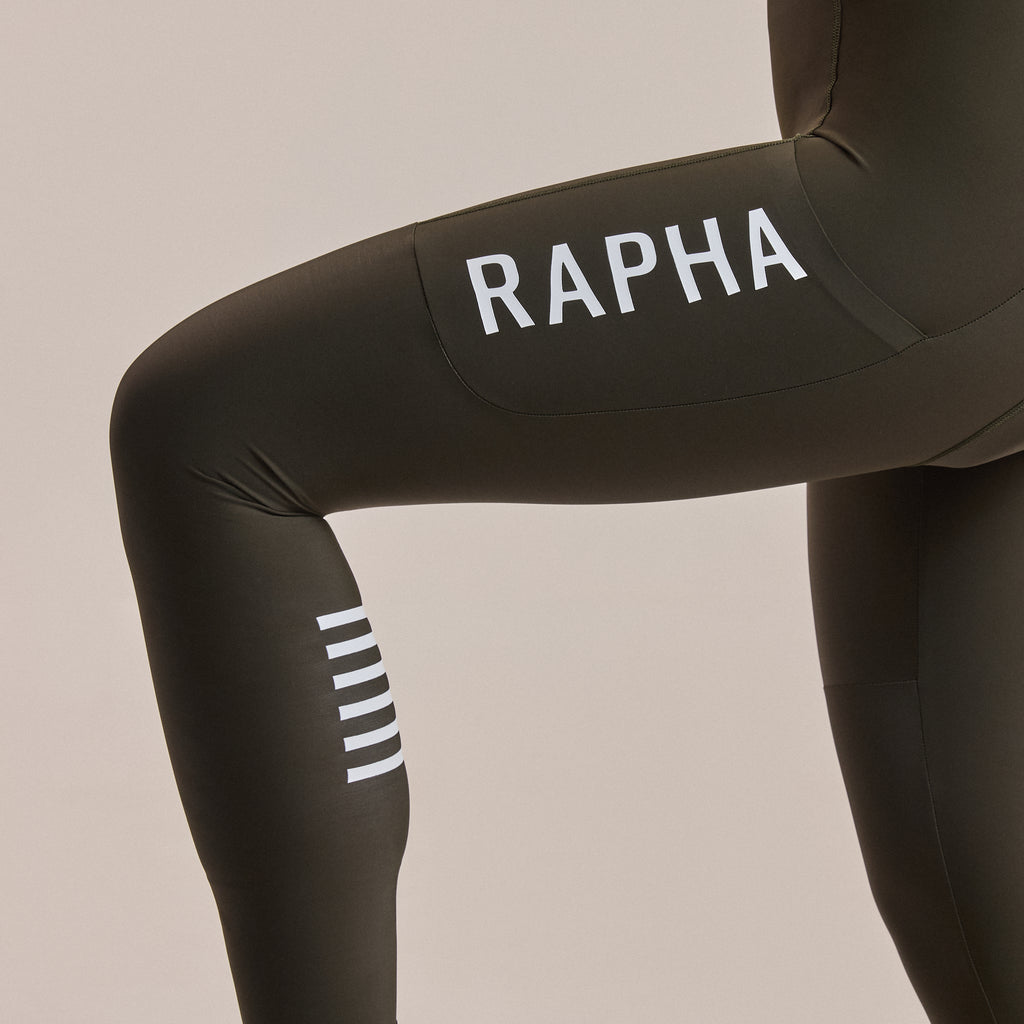 Women's Pro Team Lightweight Cargo Tights - Bottle Green/White
