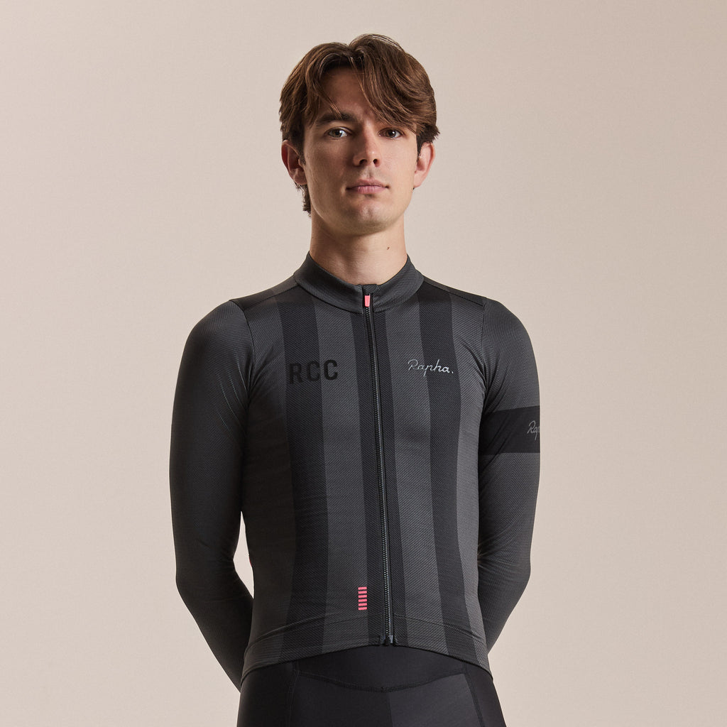 Men's RCC Pro Team Long Sleeve Midweight Jersey - Stealth Black/Black