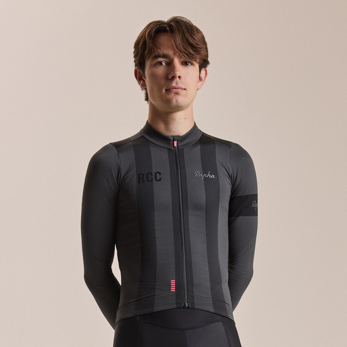 Men's RCC Pro Team Long Sleeve Midweight Jersey - Stealth Black/Black