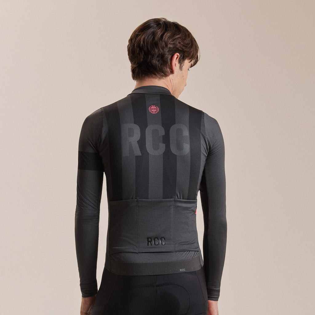 Men's RCC Pro Team Long Sleeve Midweight Jersey - Stealth Black/Black