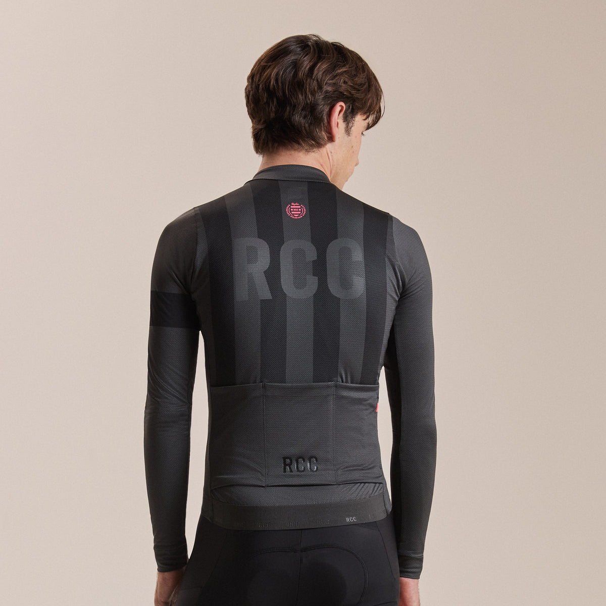 Men's RCC Pro Team Long Sleeve Midweight Jersey - Stealth Black/Black