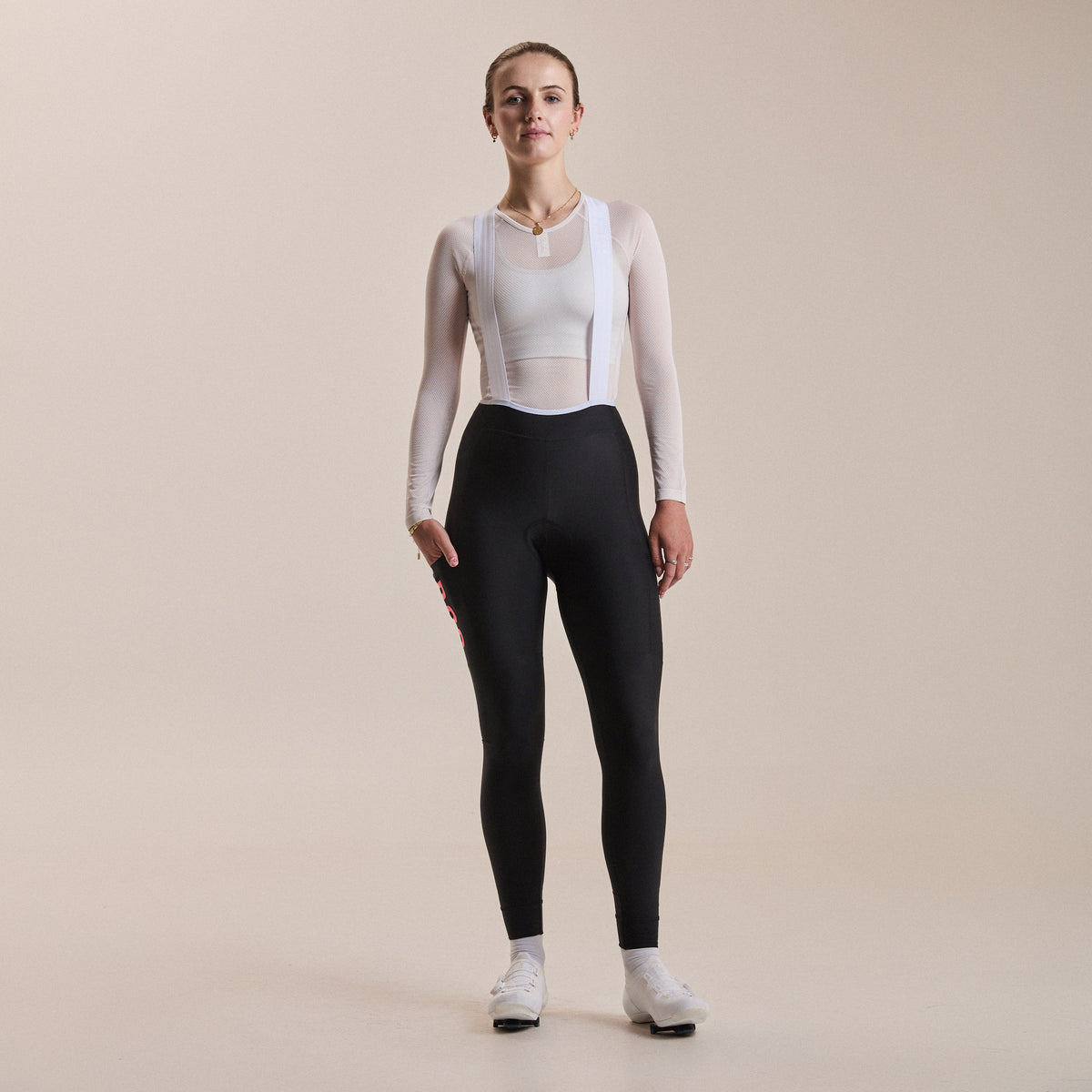 Women's RCC Pro Team Lightweight Cargo Tights - Black/Hi-Vis Pink