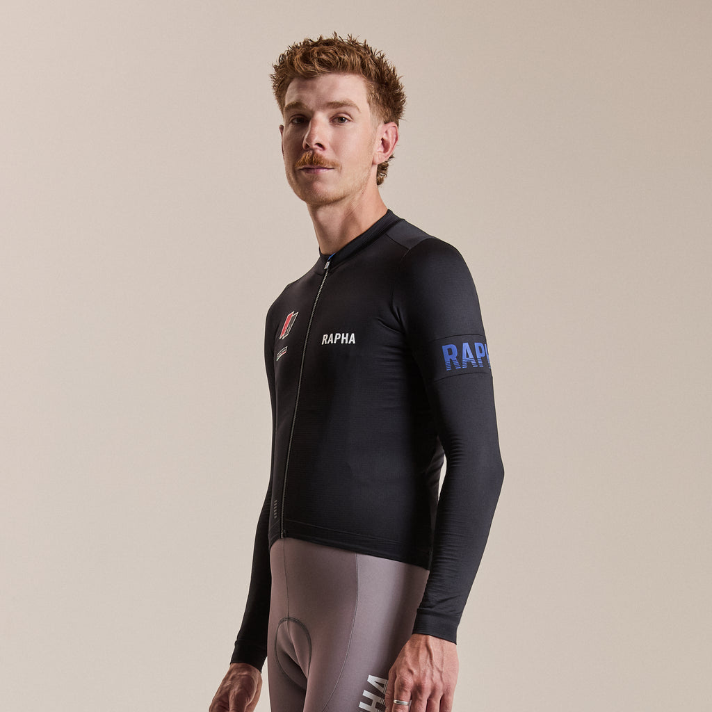 Men's Pro Team LS Midweight Jersey - Novantasei - Black/Blue