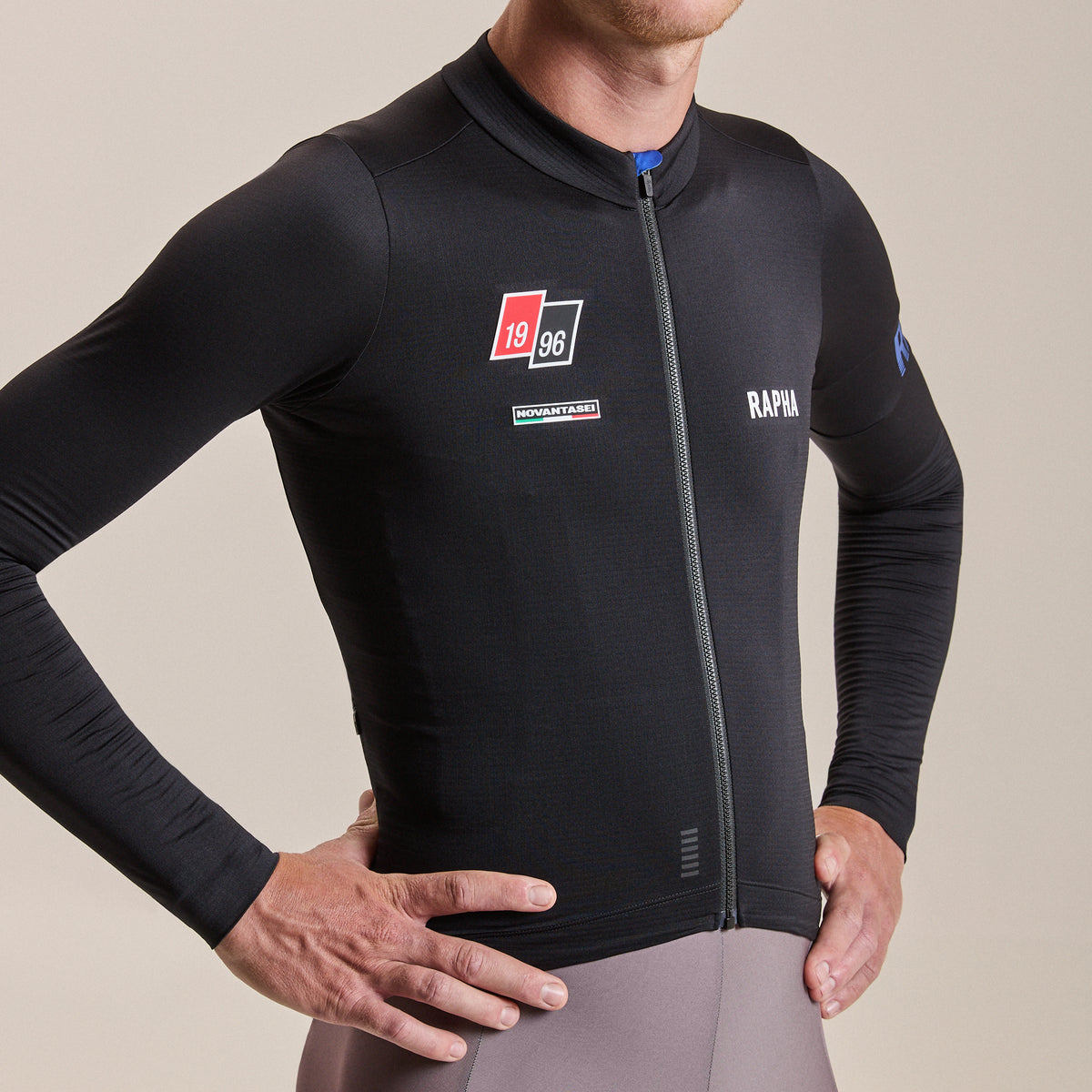 Men's Pro Team LS Midweight Jersey - Novantasei - Black/Blue