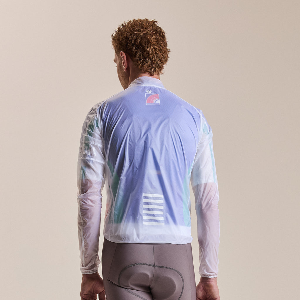 Men's Pro Team Wind Jacket - Novantasei - Transparent/White