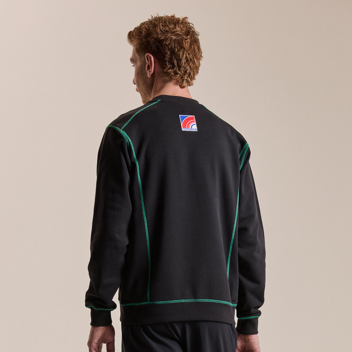 Cotton Sweatshirt - Novantasei - Black/Fresh Green