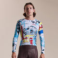 Rapha + David Carson Men's Pro Team LS Aero Jersey - White/Cobalt