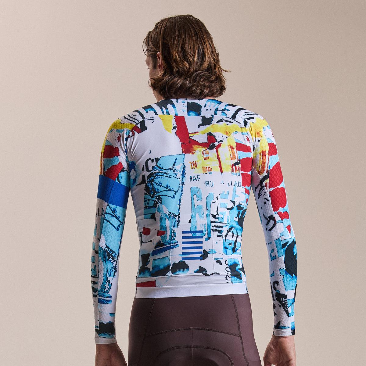 Rapha + David Carson Men's Pro Team LS Aero Jersey - White/Cobalt