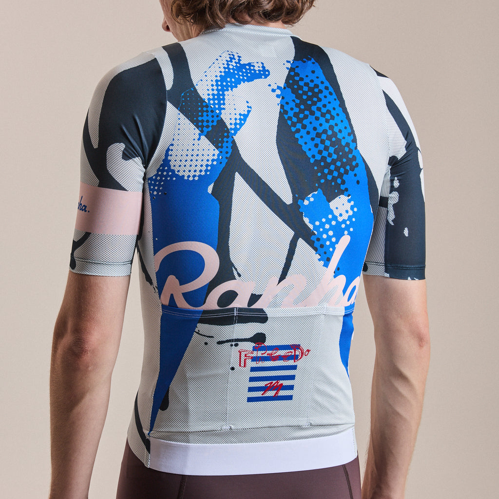 Rapha + David Carson Men's Pro Team Rouleur Jersey - Pale Grey/Black