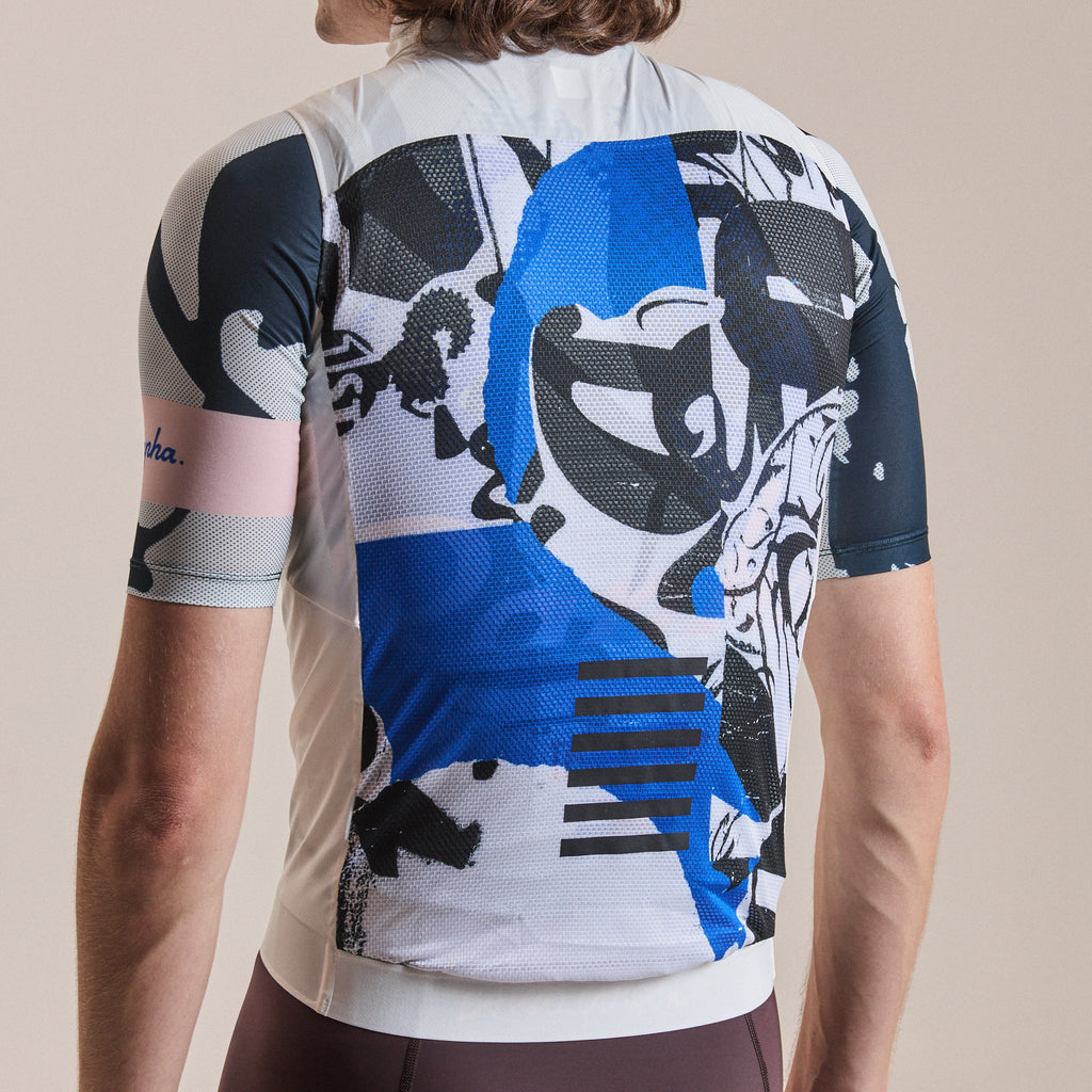 Rapha + David Carson Men's Pro Team Gilet - White/Cobalt