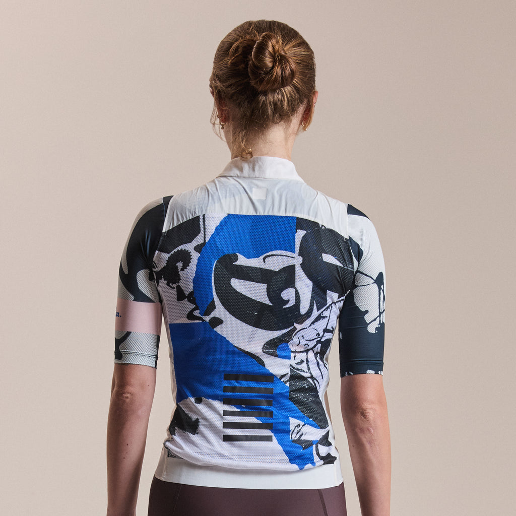 Rapha + David Carson Women's Pro Team Gilet - White/Cobalt
